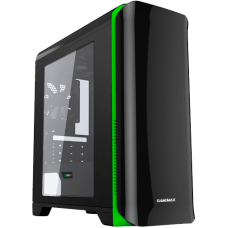 Gabinete Gamer Gamemax Hero, Mid Tower, Com 4 Fans, Black-Green, Sem Fonte, H602-BG