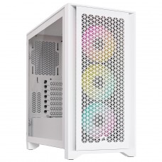 Gabinete Gamer Corsair 4000D Airflow, RGB, Mid Tower, Vidro Temperado, ATX, White, Sem Fonte, Com 3 Fans, CC-9011241-WW