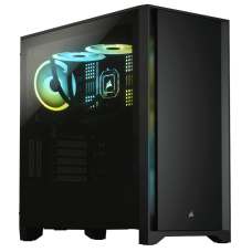 Gabinete Gamer Corsair 4000D, Mid Tower, Vidro Temperado, ATX, Black, Sem Fonte, Com 2 fans, CC-9011198-WW