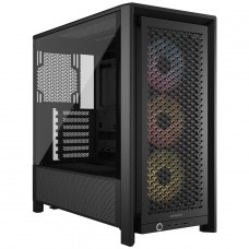 Gabinete Gamer Corsair 4000D RS, ARGB, Mid Tower, Vidro Temperado, E-ATX, Sem Fonte, Com 3 Fans, Preto, CC-9011296-WW