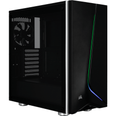 Gabinete Gamer Corsair, Carbide SPEC-06 RGB, Mid Tower, Vidro temperado, Black, Sem Fonte, Com 2 Fans, CC-9011146-WW