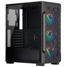 Gabinete Gamer Corsair, Icue 220T AirFlow, Mid Tower, Vidro Temperado, ATX, Black, CC-9011173-WW, Sem Fonte, Com 3 Fans