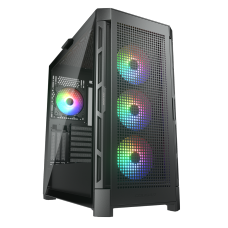 Gabinete Gamer Cougar Airface PRO RGB, Mid Tower, Vidro Temperado, E-ATX, Black, Sem Fonte, Com 4 Fans, 385AD10.0003