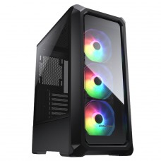 Gabinete Gamer Cougar Archon 2 RGB, Mid Tower, Vidro Temperado, ATX, Black, Sem Fonte, Com 3 Fans, 385CC50.0003
