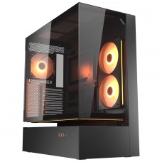 Gabinete Gamer Cougar CFV235, Mid Tower, Vidro Temperado, ATX, Sem Fonte, Com 3 Fans ARGB, Preto, 382DA40.0001