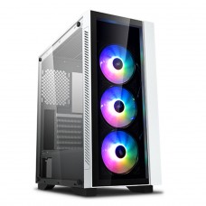 Gabinete Gamer DeepCool MATREXX 55 ADD-RGB V3 WH 3F, Mid Tower, Vidro Temperado, White, Com 3 fans RGB, Sem Fonte