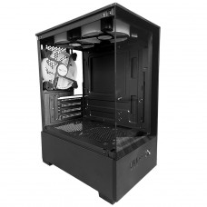 Gabinete Gamer Duex DXGB3C, Mid Tower, Vidro Temperado, MATX, Sem Fonte, Com 3 Fans, Preto