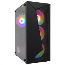 Gabinete Gamer Duex, Mid Tower, Vidro Temperado, Black, M-ATX, Sem Fonte, Sem Fan, DX305M