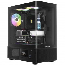 Gabinete Gamer Gamdias Atlas E2 CG, Mid Tower, Vidro Temperado, ATX, Sem Fonte, Com 3 Fans ARGB, Preto