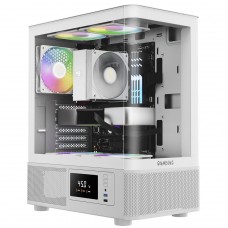Gabinete Gamer Gamdias Atlas E2 CG WH, Mid Tower, Vidro Temperado, ATX, Sem Fonte, Com 3 Fans ARGB, Branco