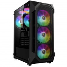 Gabinete Gamer Gamdias Aura GC1 Elite ARGB, Vidro Temperado, ATX, Mid Tower, Com 4 Fans, Sem Fonte, Black
