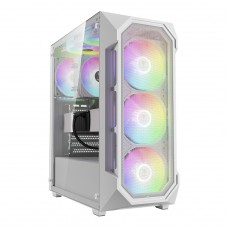 Gabinete Gamer Gamdias Aura GC1 Elite, Vidro Temperado, ATX, Mid Tower, RGB, Com 4 Fans, Sem Fonte, White