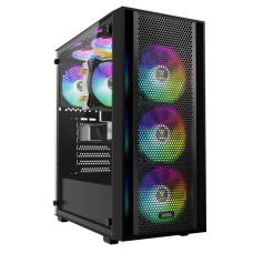 Gabinete Gamer Gamdias Aura GC2 Elite, Vidro Temperado, ATX, Mid Tower, RGB, Com 4 Fans, Sem Fonte, Black