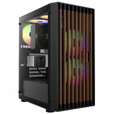 Gabinete Gamer Gamdias Aura GC4 ARGB, Mid Tower, Vidro Temperado, ATX, Black, Sem Fonte, Com 3 Fans
