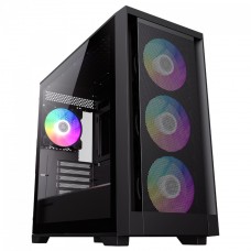 Gabinete Gamer Gamemax Defender MB BK, Mid Tower, MATX, Vidro Temperado, Black, Sem Fonte, Sem Fan