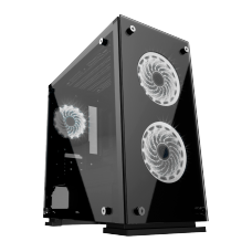 Gabinete Gamer Gamemax Hero, Mid Tower, Vidro temperado, Black, Sem Fonte, ​​​​​​​Com 3 Fans White