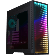 Gabinete Gamer GameMax Infinit M908 GGM RGB, Mid Tower, Com 3 Fans, Lateral Acrílico, Black, Sem Fonte