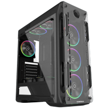Gabinete Gamer Gamemax Optical G510-DBB, Mid Tower, Com 3 Fans, Painel Lateral, Black, Sem Fonte