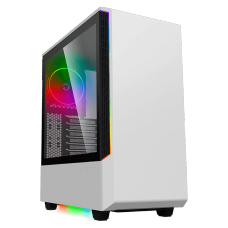 Gabinete Gamer Gamemax Panda, Mid Tower, Vidro Temperado, White, Sem Fonte, Com 1 Fan
