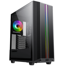 Gabinete Gamer Gamemax Precision, ARGB, 8808, Black, Mid Tower, Vidro Temperado, E-ATX, Sem Fonte, Com 2 Fans
