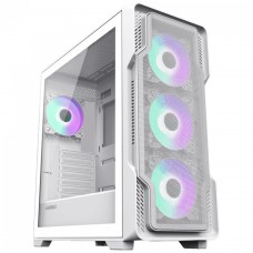 Gabinete Gamer Gamemax Siege White, Mid Tower, EATX, Vidro Temperado, Branco, Sem Fonte, Sem Fan