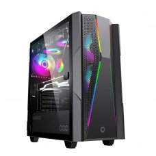 Gabinete Gamer Gamemax 3609BK, Typhoon, ARGB, Mid Tower, Vidro Temperado, Black, Sem Fonte, Com 2 Fans