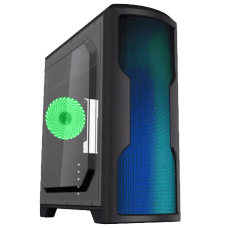 Gabinete Gamer Gamemax Wave G562W, Mid Tower, Com 1 Fan Green, Lateral em Acrílico, Black, Sem Fonte
