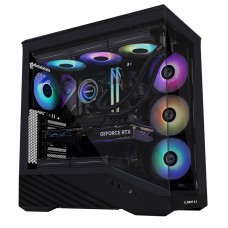 Gabinete Gamer Lian Li Vector V100, RGB, Mid Tower, Vidro Temperado, E-ATX, Sem Fonte, Sem Fan, Black, V100X