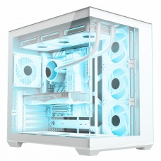 Gabinete Gamer Liketec Atlas Snow, Aquário, Mid Tower, Vidro Temperado, ATX, Sem Fonte, Sem Fans, Branco