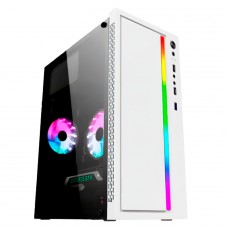 Gabinete Gamer Liketec Craft Snow RGB, Mid Tower, Acrílico, M-ATX, White, Sem Fonte, Com 1 Fan