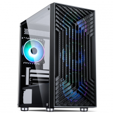 Gabinete Gamer Liketec Orbital Dark, Mid Tower, Vidro Temperado, RGB, M-ATX, Black, Sem Fonte, Com 3 Fans, LC-MT-ORBITAL-2049