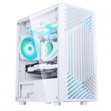 Gabinete Gamer Liketec Orbital Snow, Mid Tower, Vidro Temperado, RGB, M-ATX, White, Sem Fonte, Com 3 Fans, LC-MT-ORBITAL-2050