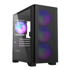 Gabinete Gamer Montech AIR 100 ARGB, Mini Tower, Black, mATX, 4 Fans, Vidro Temperado