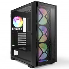 Gabinete Gamer Montech Air 1000 PREMIUM, Mid Tower, RGB, Vidro Temperado, Black, ATX, Sem Fonte, Com 4 Fans