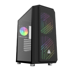 Gabinete Gamer Montech Air X ARGB, Mid Tower, Vidro Temperado, BLACK, E-ATX, Sem Fonte, Com 3 Fans ARGB