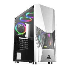 Gabinete Gamer Montech FIGHTER 500, Mid Tower, White, ATX, 4 Fans, Vidro Temperado