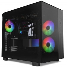 Gabinete Gamer Montech King 65 Pro, Mid Tower, Vidro Temperado, ATX, Black, Sem Fonte, Com 3 Fans ARGB, Preto