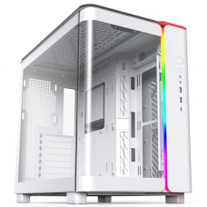 Gabinete Gamer Montech King 95, ARGB, Mid Tower, Vidro Temperado, ATX, White, Sem Fonte, Sem Fan