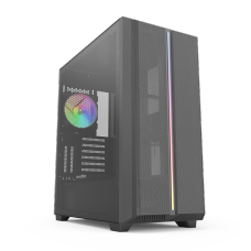 Gabinete Gamer Montech Sky One ARGB, Mid Tower, Vidro Temperado, Black, E-ATX, Sem Fonte, Com 2 Fans