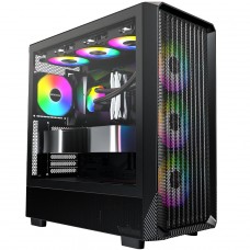 Gabinete Gamer Montech X5, Mid Tower, E-ATX, Sem Fonte, Com 4 Fans ARGB, Preto