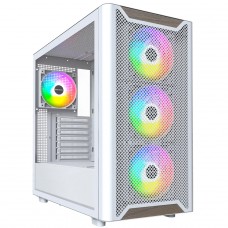 Gabinete Gamer Montech XR Wood, Mid Tower, ATX, Sem Fonte, Com 4 Fans ARGB, Branco