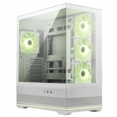 Gabinete Gamer MSI MAG Pano 110R PZ White, Mid Tower, Vidro Temperado, ATX, ARGB, Com 4 Fans, Branco