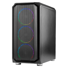 Gabinete Gamer Ninja Apolo, Mid Tower, RGB, mATX, Black, Sem Fonte, Com 3 Fans