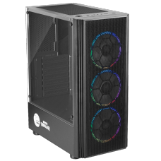 Gabinete Gamer Ninja Ares, Mid Tower, RGB, ATX, Black, Sem Fonte, Com 3 Fans