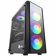 Gabinete Gamer Ninja FÚRIA, RGB, Mid Tower, Vidro Temperado, ATX, Sem Fonte, Com 3 Fans, GN-CS-FRMTB3F
