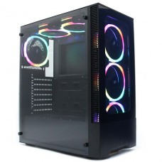 Gabinete Gamer Ninja Goemon, Mid Tower, Vidro Temperado, ATX, Black, Sem Fonte, Sem Fan, T004G