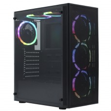 Gabinete Gamer Ninja Nagato, Mid Tower, Vidro Temperado, ATX, Black, Sem Fonte, Sem Fan, T005M