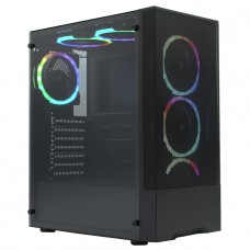 Gabinete Gamer Ninja Saizo, Mid Tower, Vidro Temperado, ATX, Black, Sem Fonte, Sem Fan, T004M