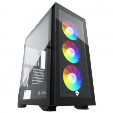 Gabinete Gamer Ninja Tempest, Mid Tower, RGB, Vidro Temperado, ATX, Sem Fonte, Com 3 Fans