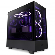 Gabinete Gamer NZXT H5 Elite, Mid Tower, Vidro Temperado, ATX, Black, Sem Fonte, Com 3 Fans, CC-H51EB-01
